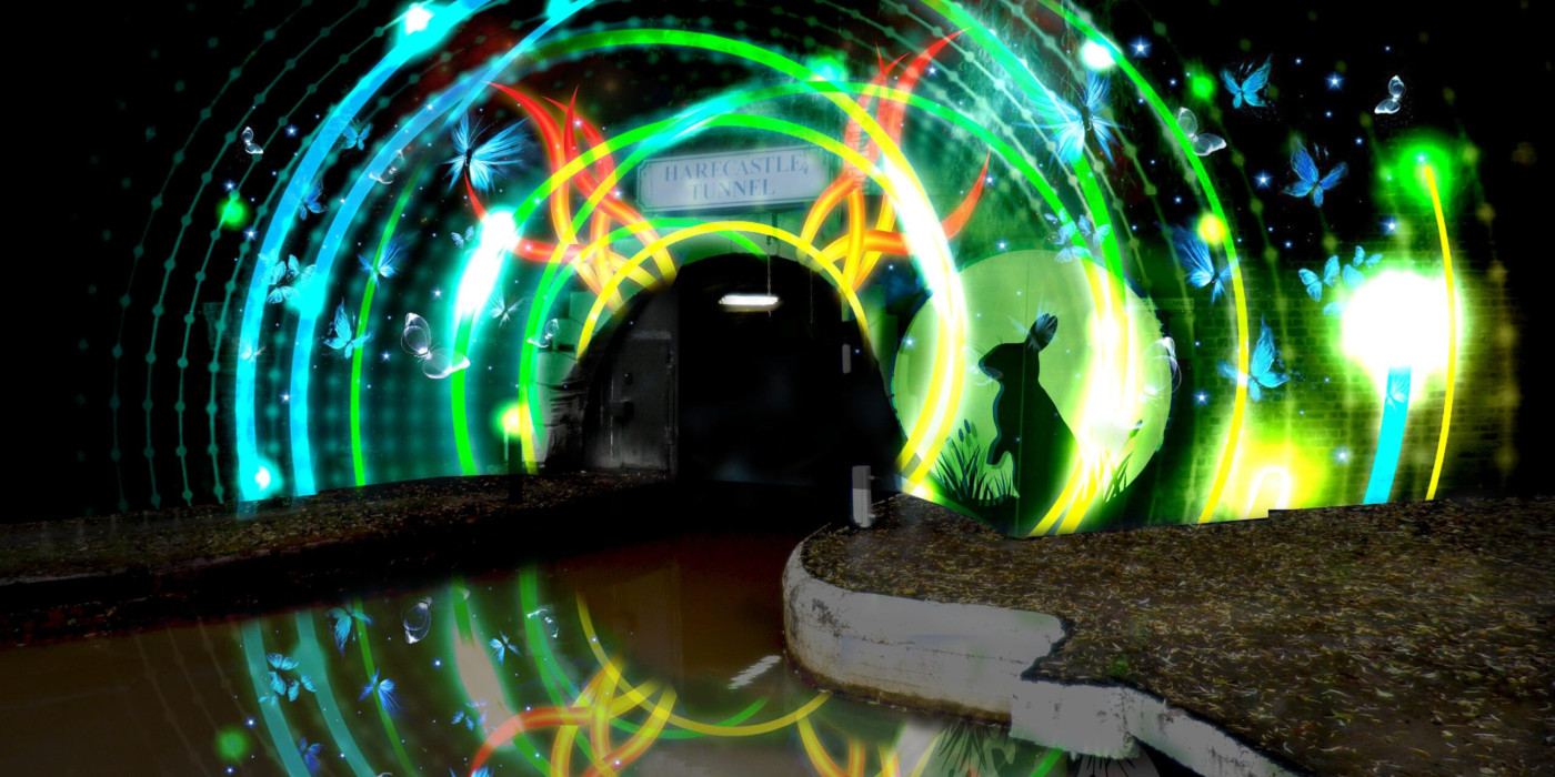 Down the Rabbit Hole projection on to Harecastle Tunnel