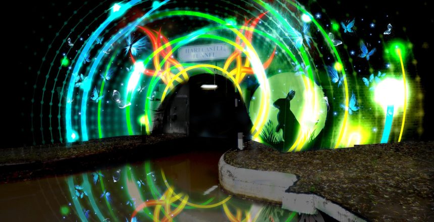 Down the Rabbit Hole projection on to Harecastle Tunnel