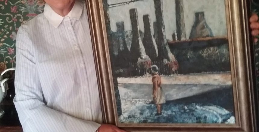 Joan with artwork